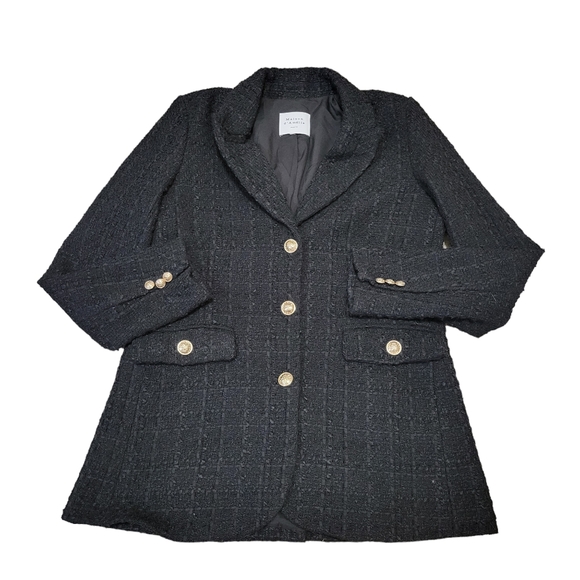 Maison d' Amelie Paris Black Tweed Blazer - Picture 1 of 6